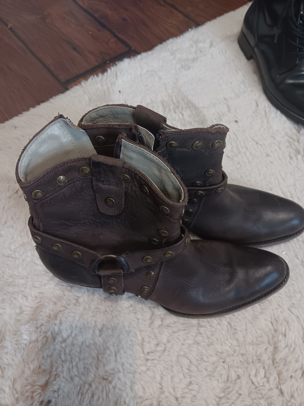 Old Gringo Womens Brown Leather Studded Ankle Boots